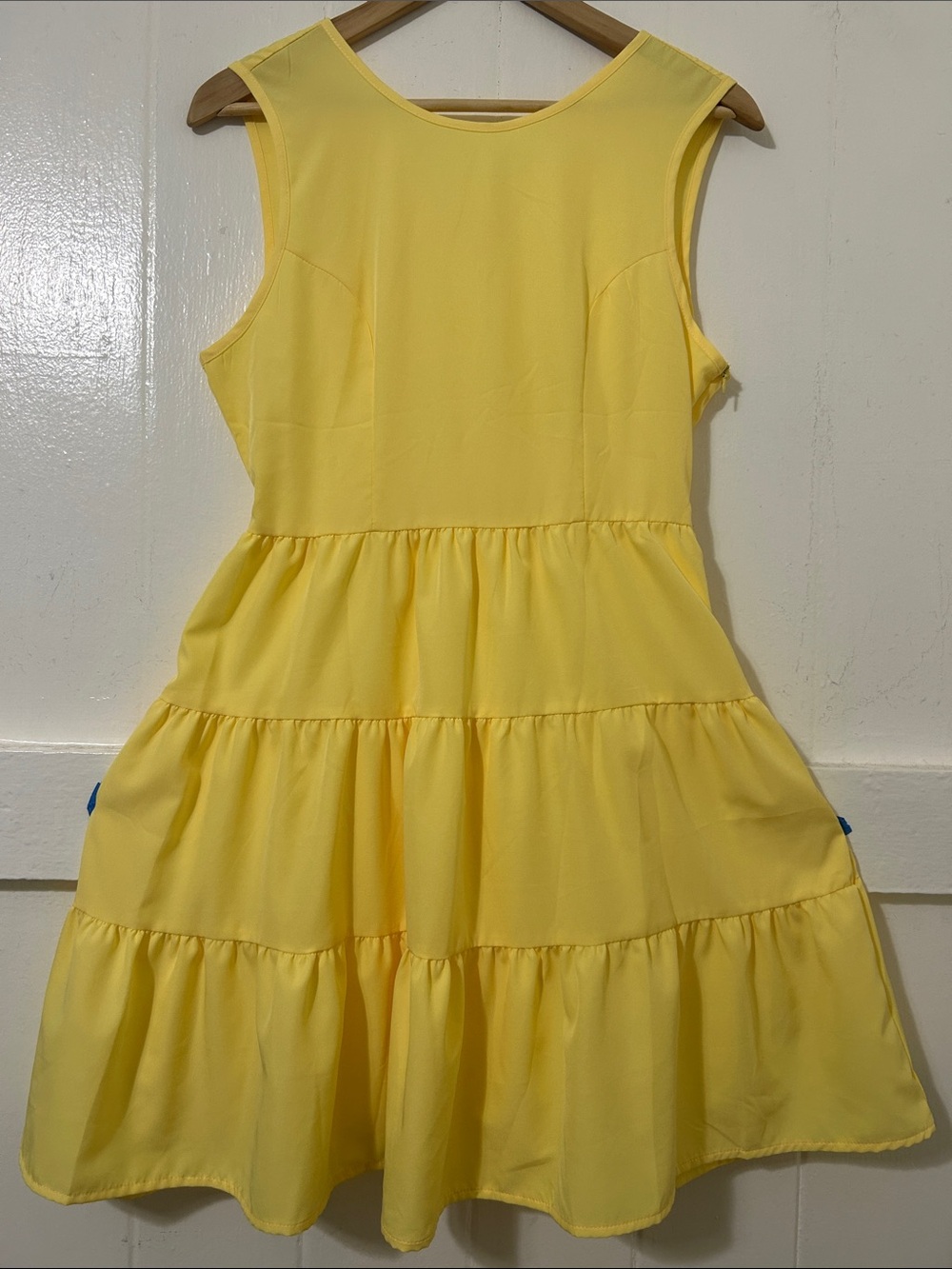 Yellow Tiered Sleeveless Dress